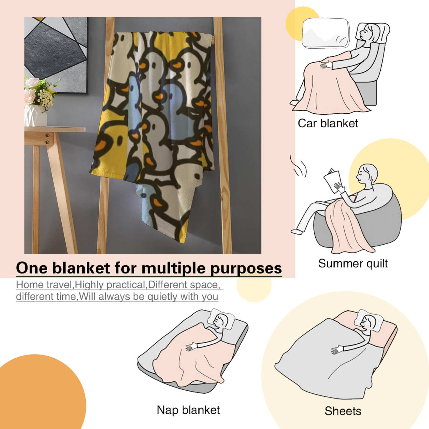 Decorative Graphic Throw Blanket ¨C Contemporary Colorful Artistic Design