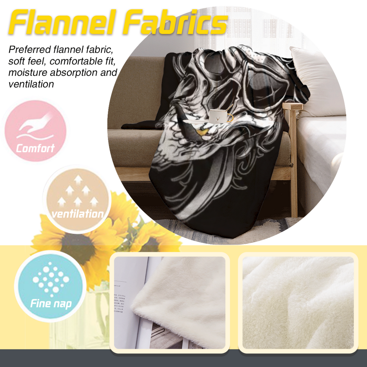 Flannel Throw Blanket with Riverstone Grove Cozy Cottage Artwork