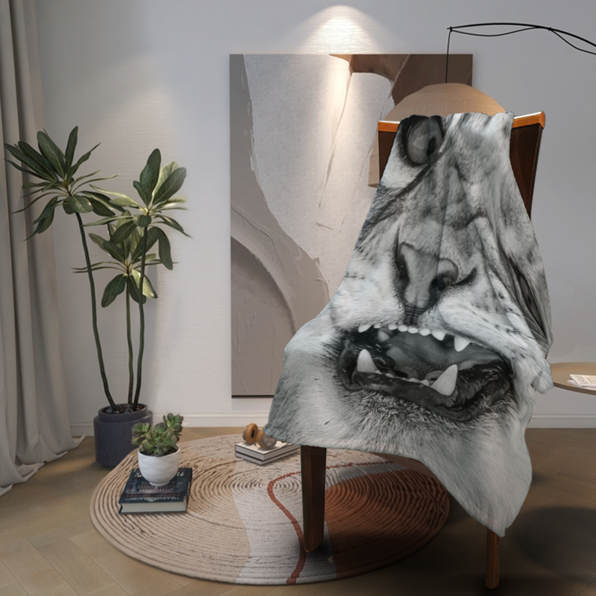Soft Neutral Blush Whimsy Cozy Flannel Bed Blanket
