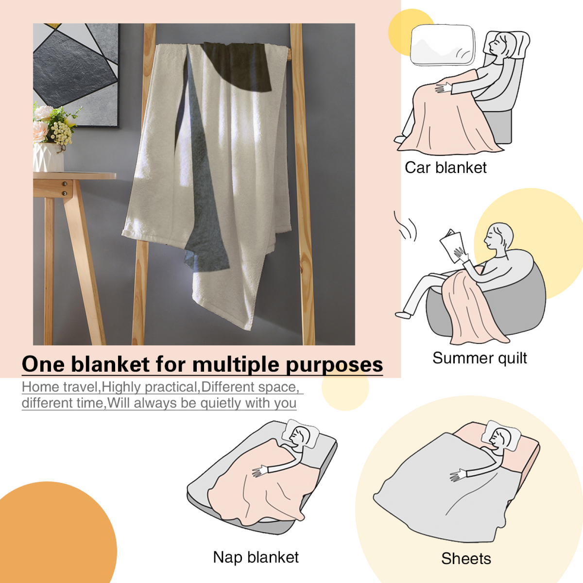 Marigold Valley Home Accent Lightweight Flannel Throw ¨C Soft Neutral