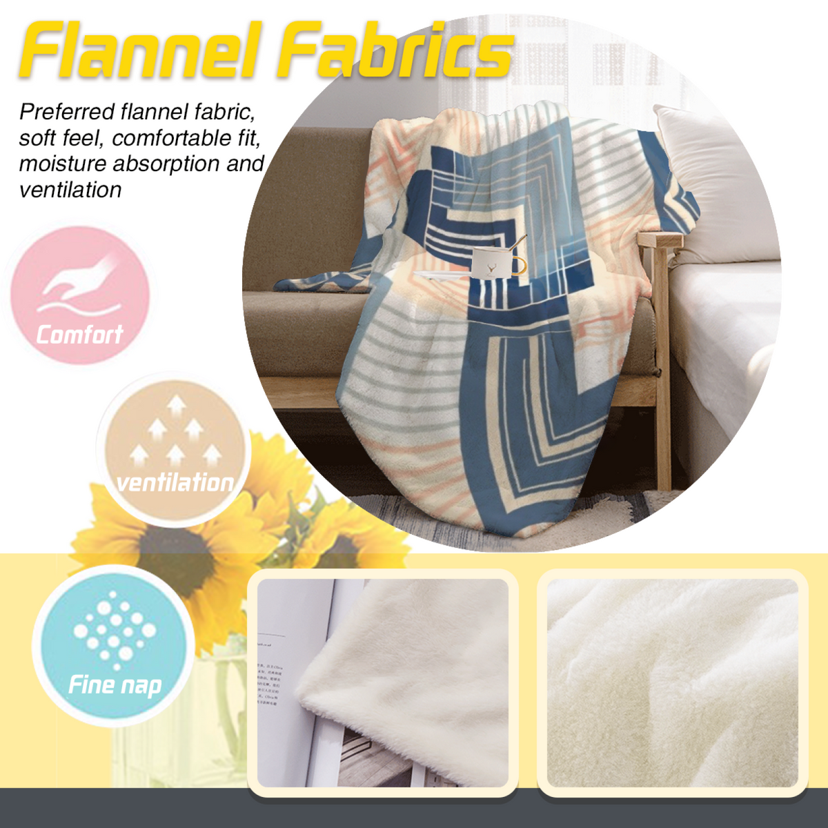 Decorative Flannel Blanket with Mossy Rhapsody Cozy Cottage Artwork