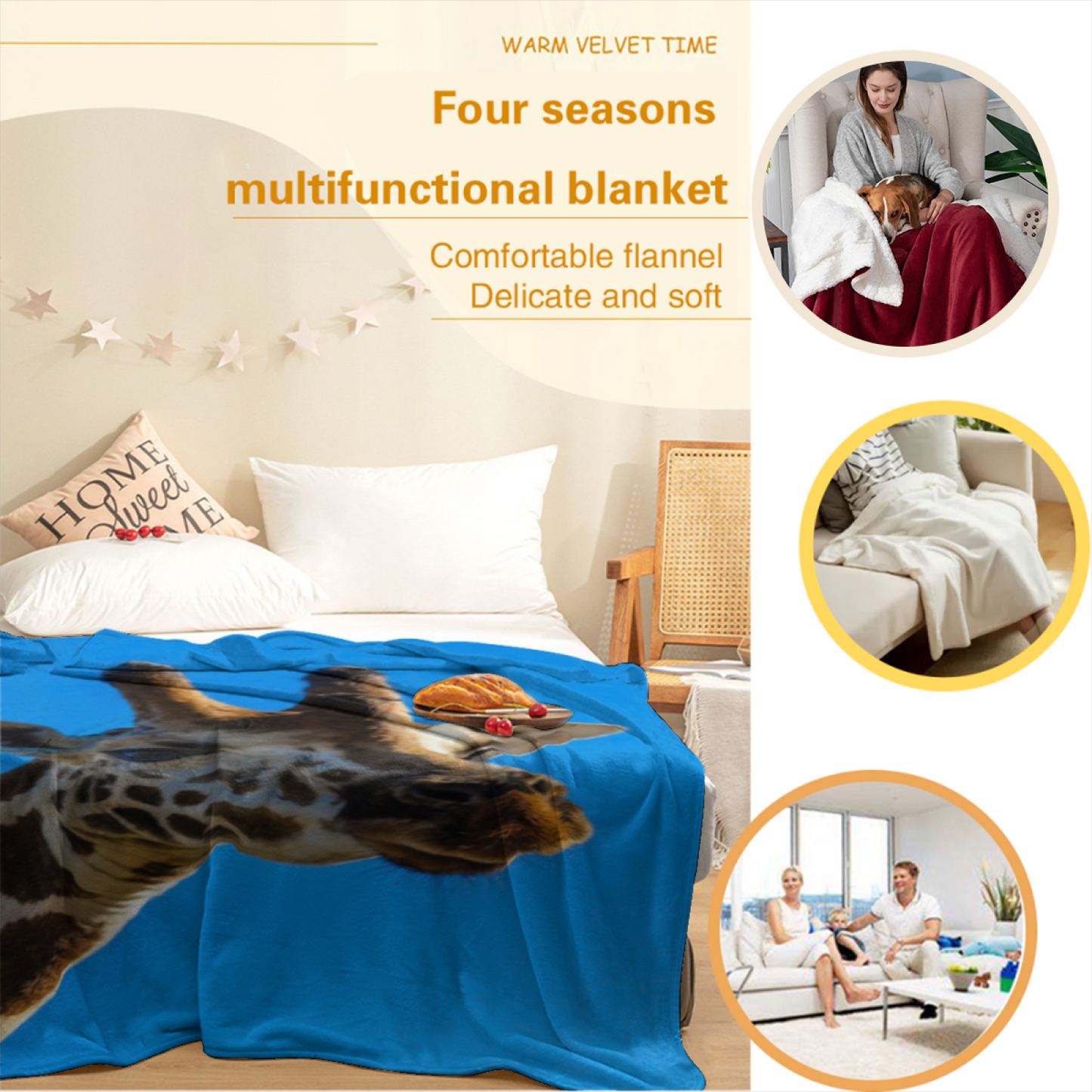 Modern Artistic Graphic Throw Blanket ¨C Contemporary Decorative Home Blanket