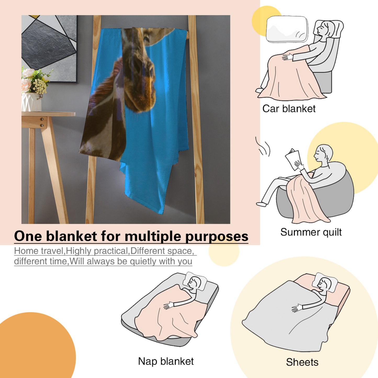 Modern Artistic Graphic Throw Blanket ¨C Contemporary Decorative Home Blanket
