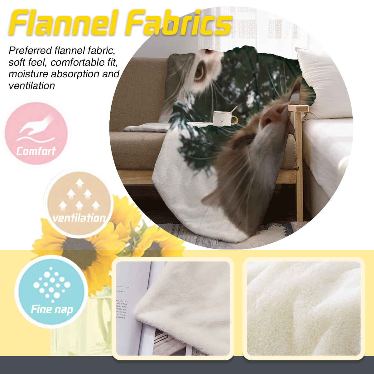Pastel Multicolor Whimsical Decor Plush Flannel Throw ¨C Rustic Vista Edition