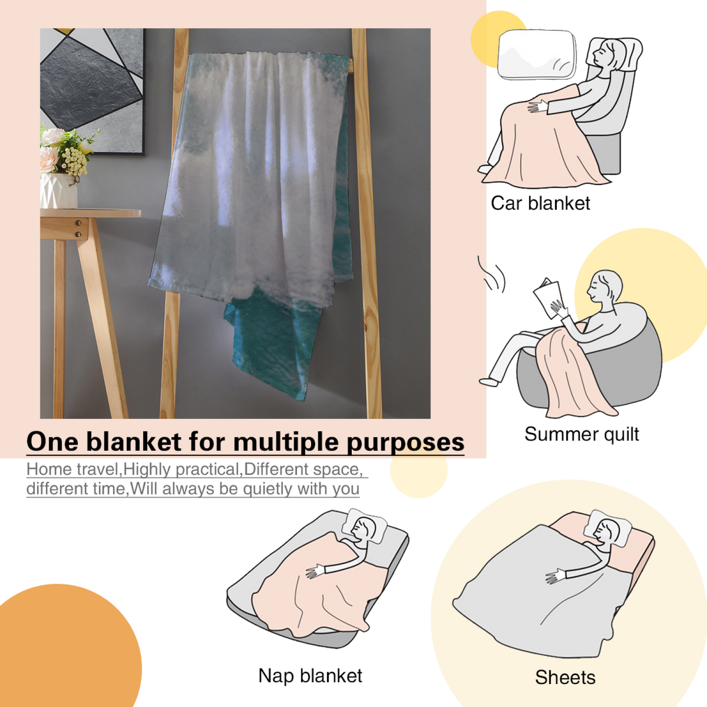 Graphic Pattern Throw Blanket ¨C Contemporary Decorative Cozy Home Blanket