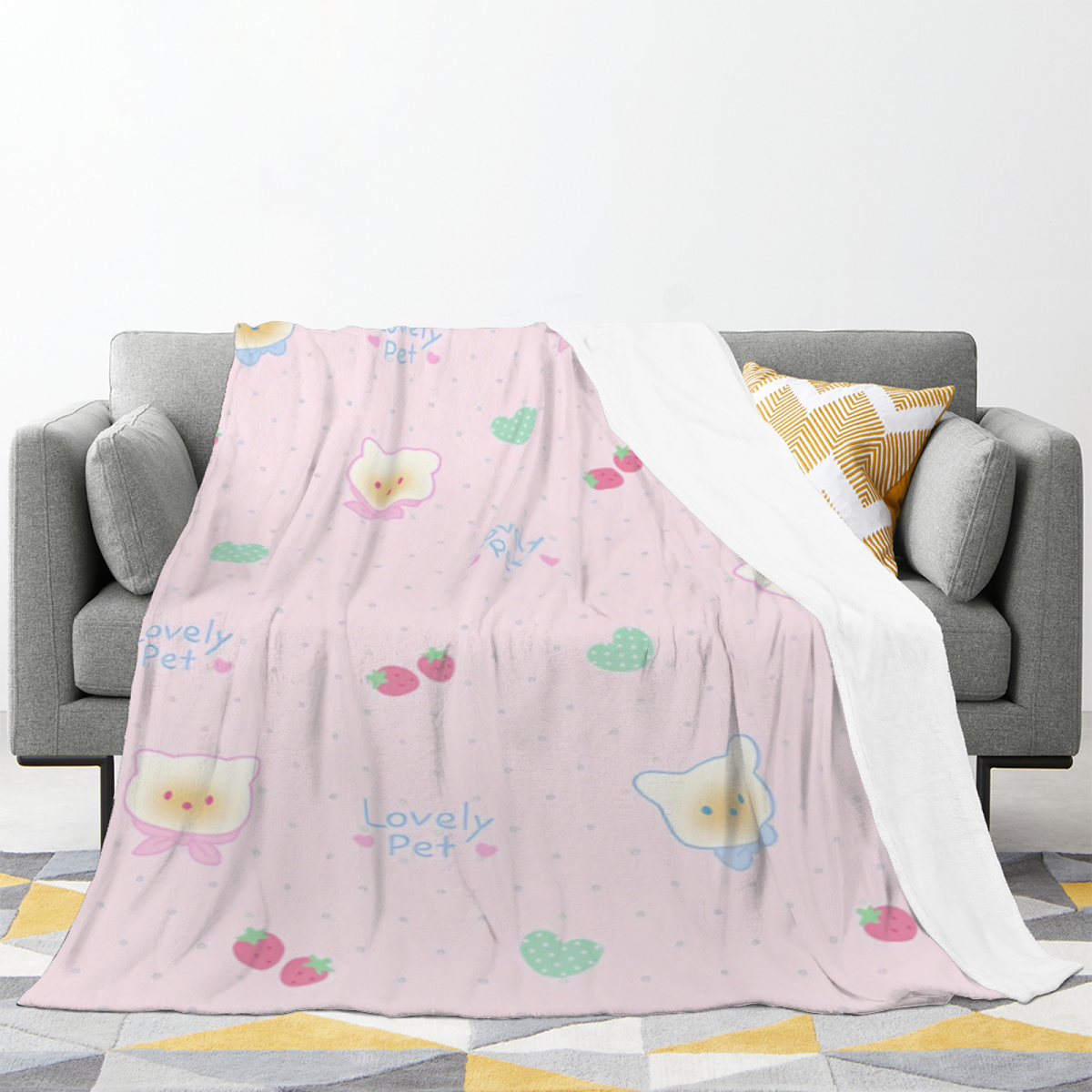 Festival Thicket Inspired Flannel Sofa Throw ¨C Creamy Ivory Palette
