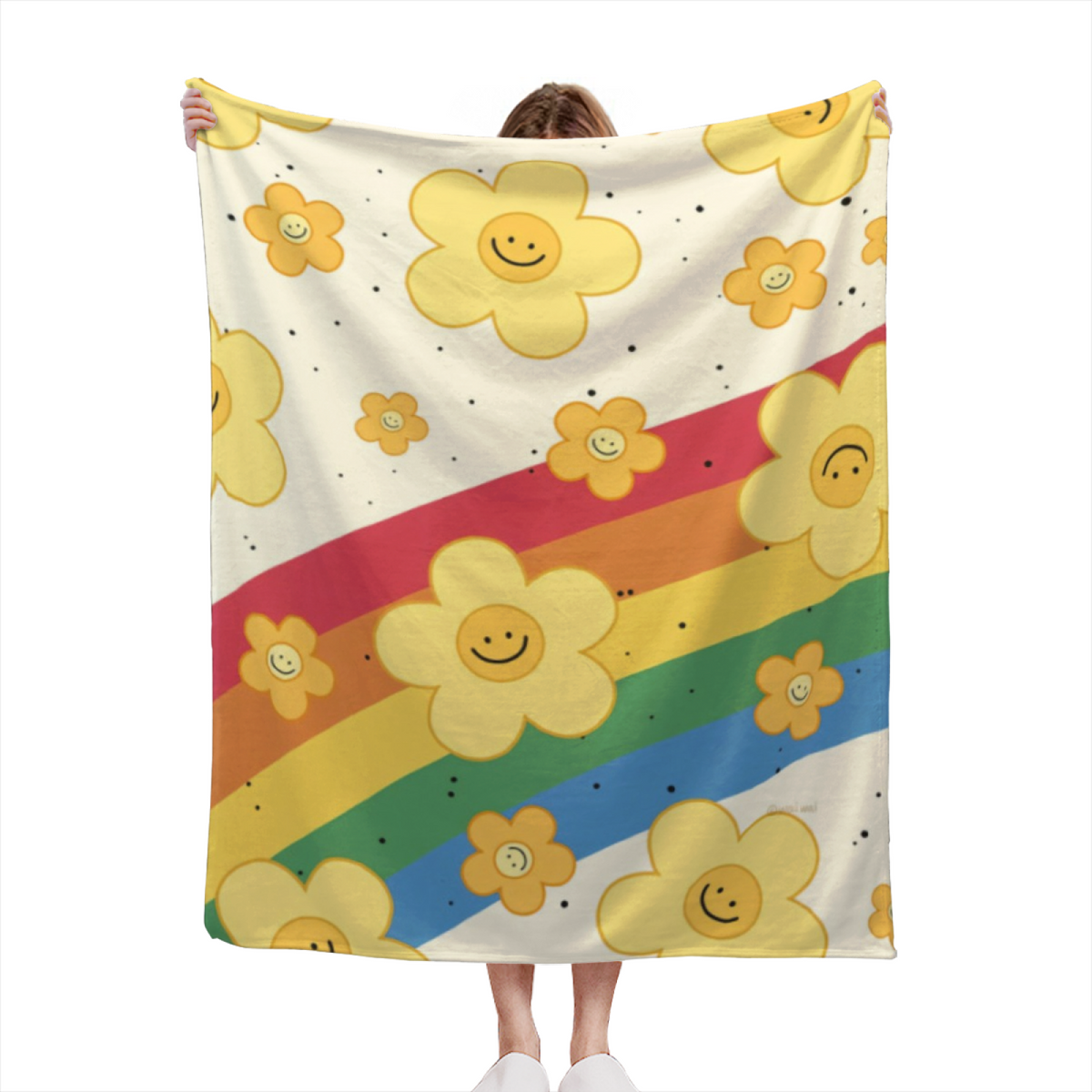 Statement Soft Neutral Golden Odyssey Plush Flannel Throw