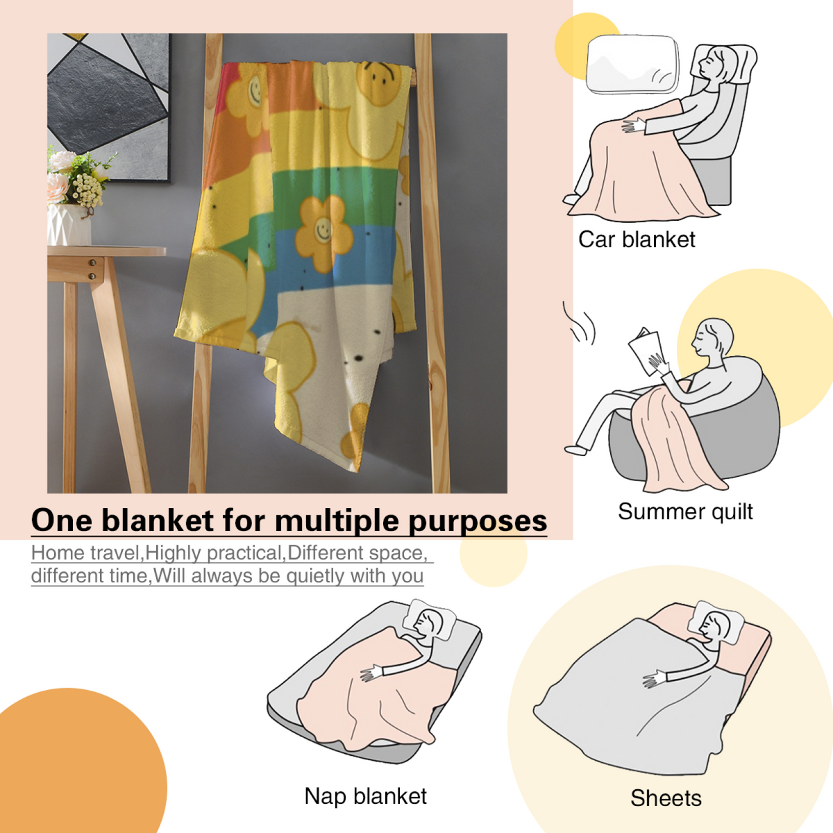 Statement Soft Neutral Golden Odyssey Plush Flannel Throw