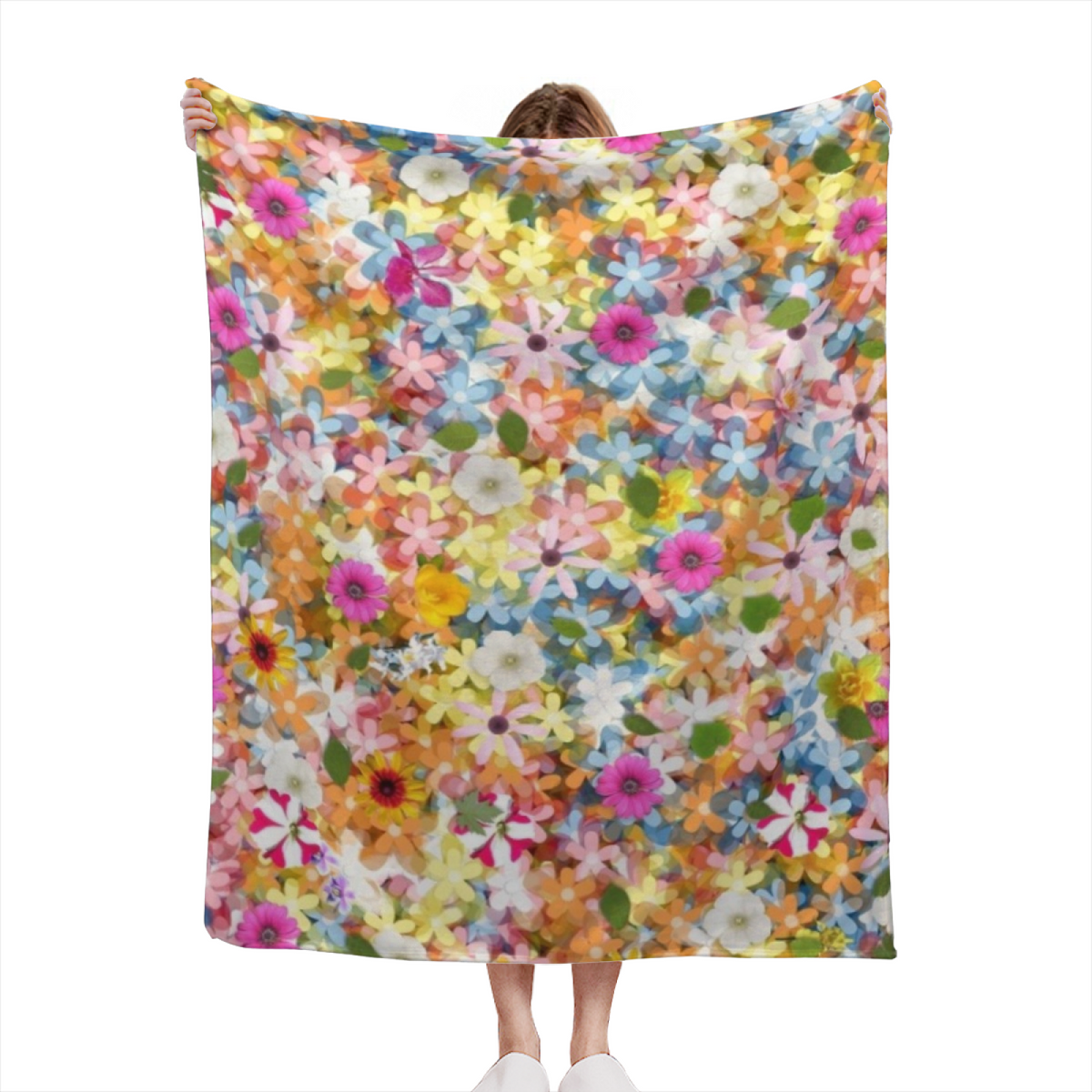 Celestial Spectrum Pastel Multicolor Modern Art Flannel Throw Blanket