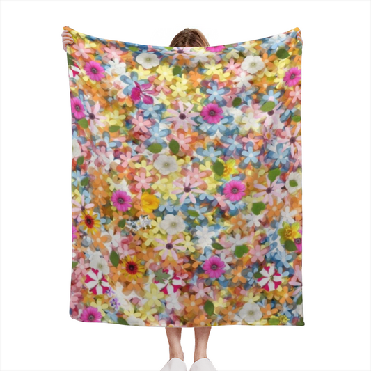 Celestial Spectrum Pastel Multicolor Modern Art Flannel Throw Blanket