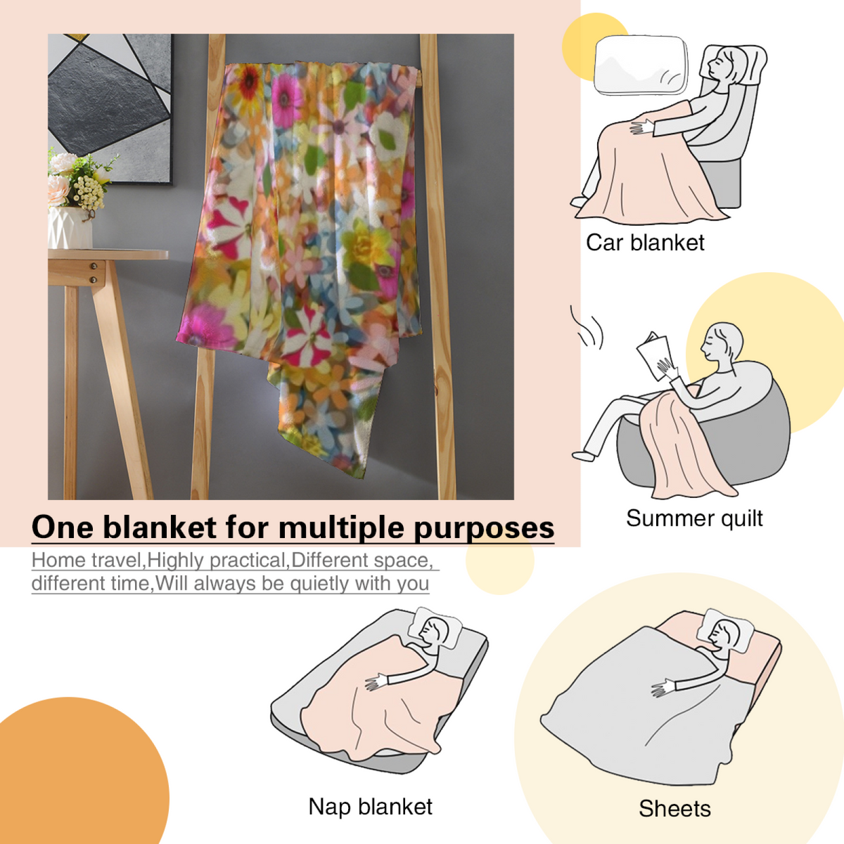 Celestial Spectrum Pastel Multicolor Modern Art Flannel Throw Blanket