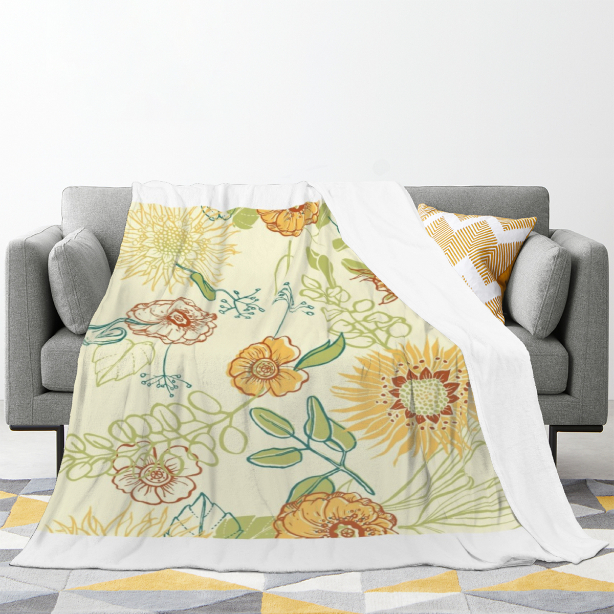 Dewdrop Vista Home Accent Soft Flannel Blanket ¨C Pastel Multicolor