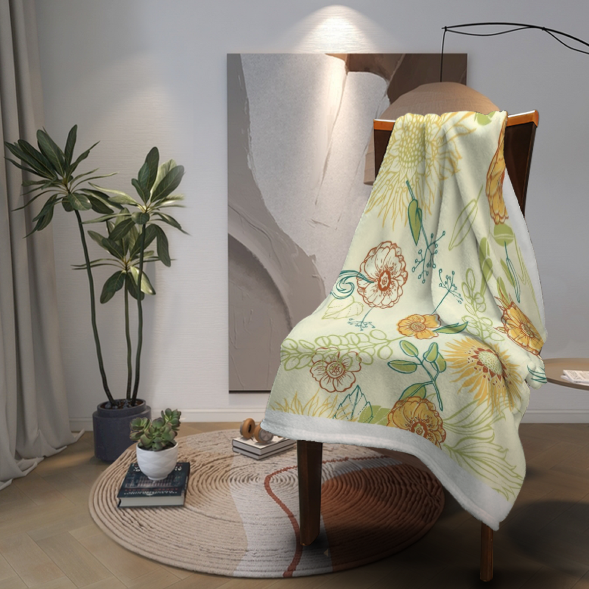 Dewdrop Vista Home Accent Soft Flannel Blanket ¨C Pastel Multicolor