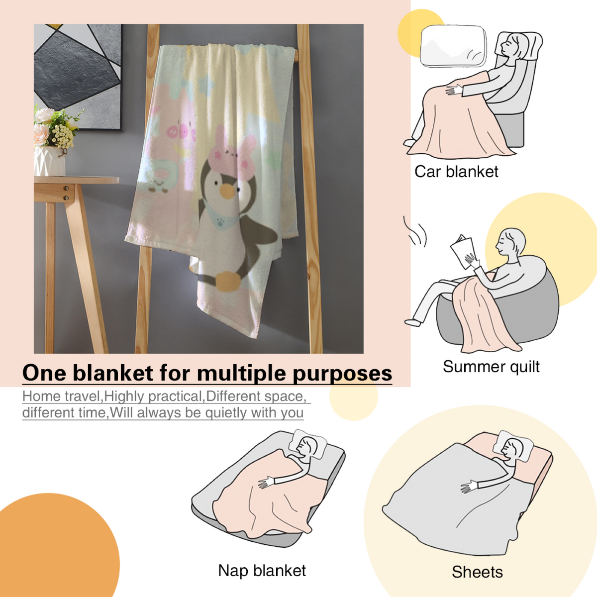 Hazy Picnic Inspired Flannel Sofa Throw ¨C Creamy Ivory Palette