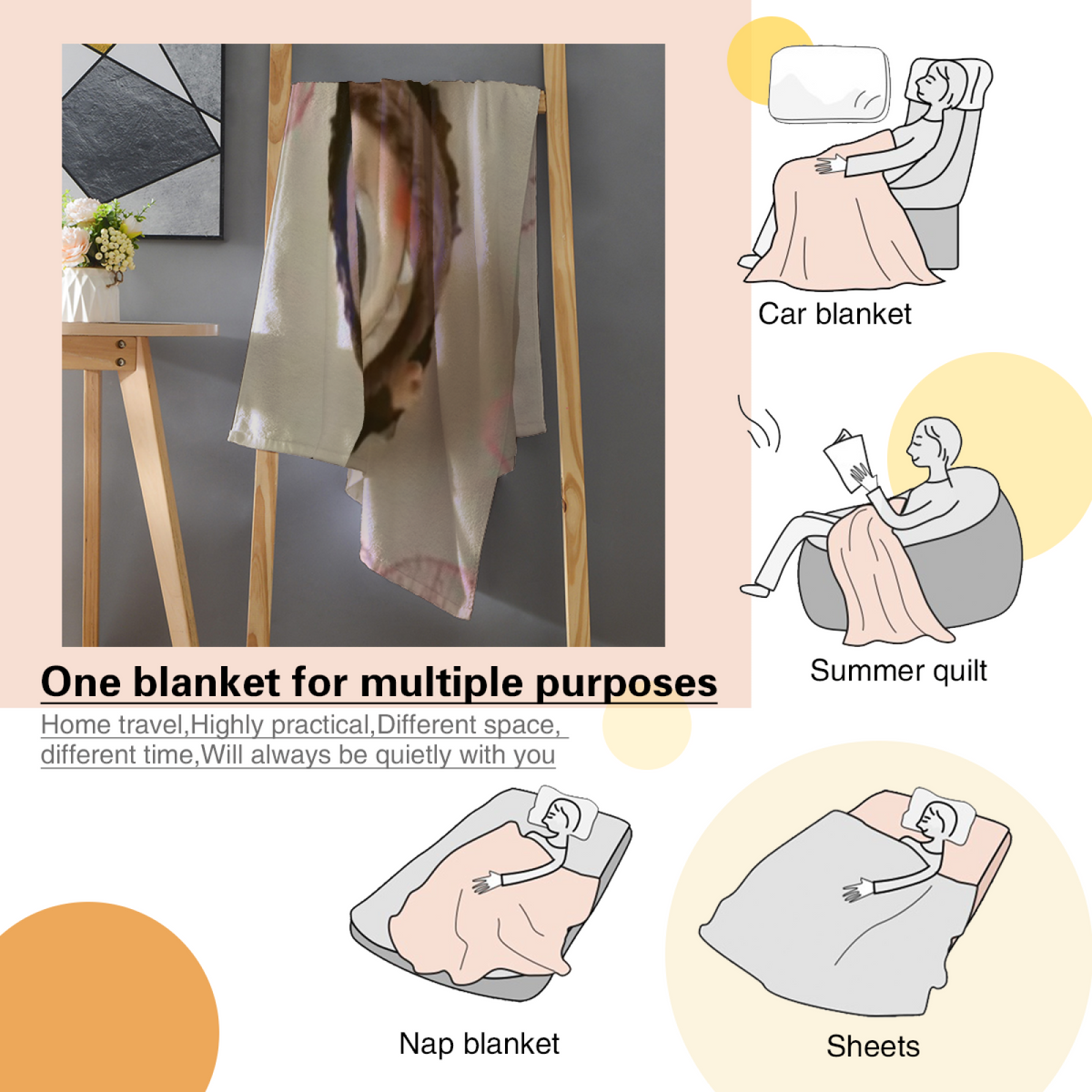 Evergreen Valley Soft Flannel Blanket in Dusty Lilac