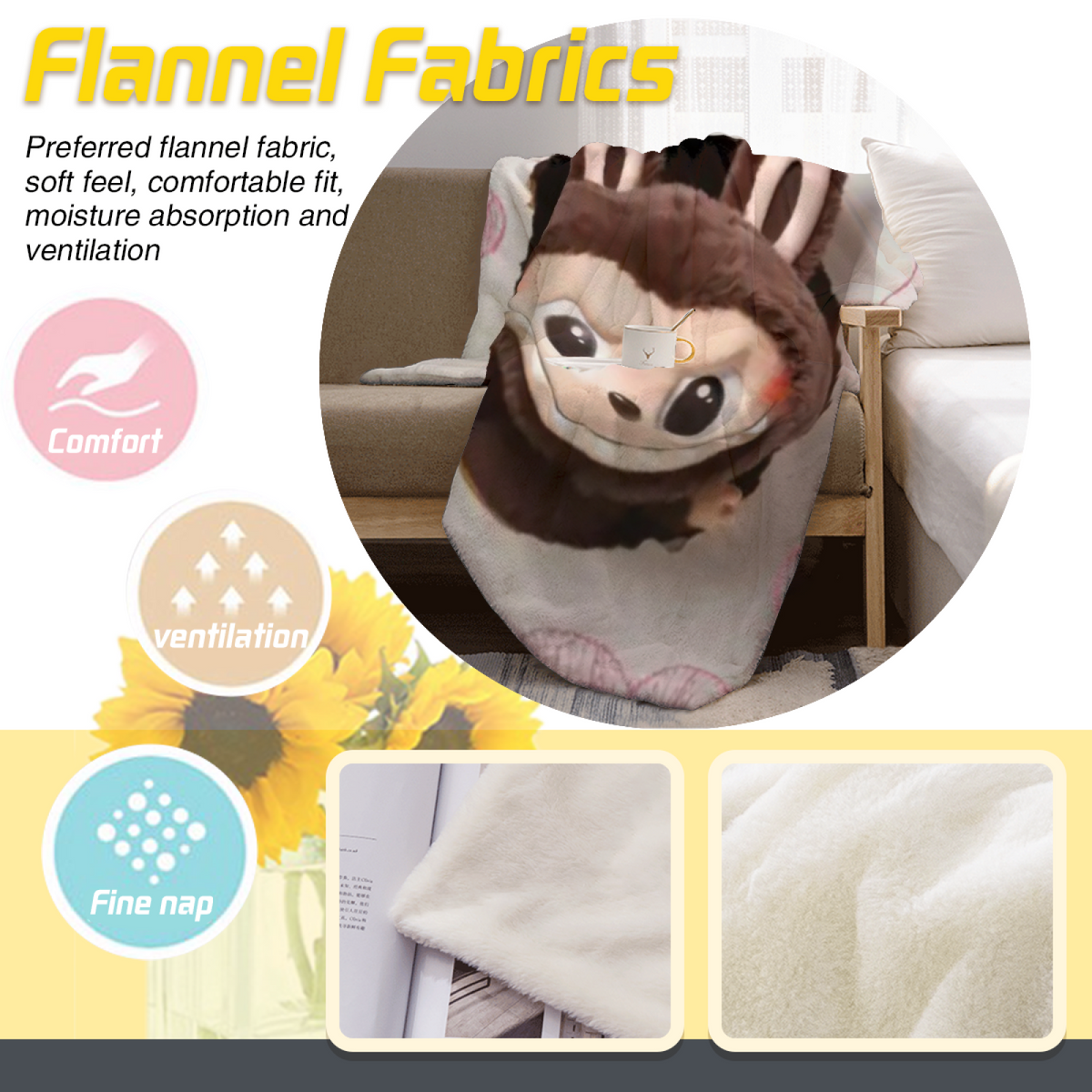 Evergreen Valley Soft Flannel Blanket in Dusty Lilac