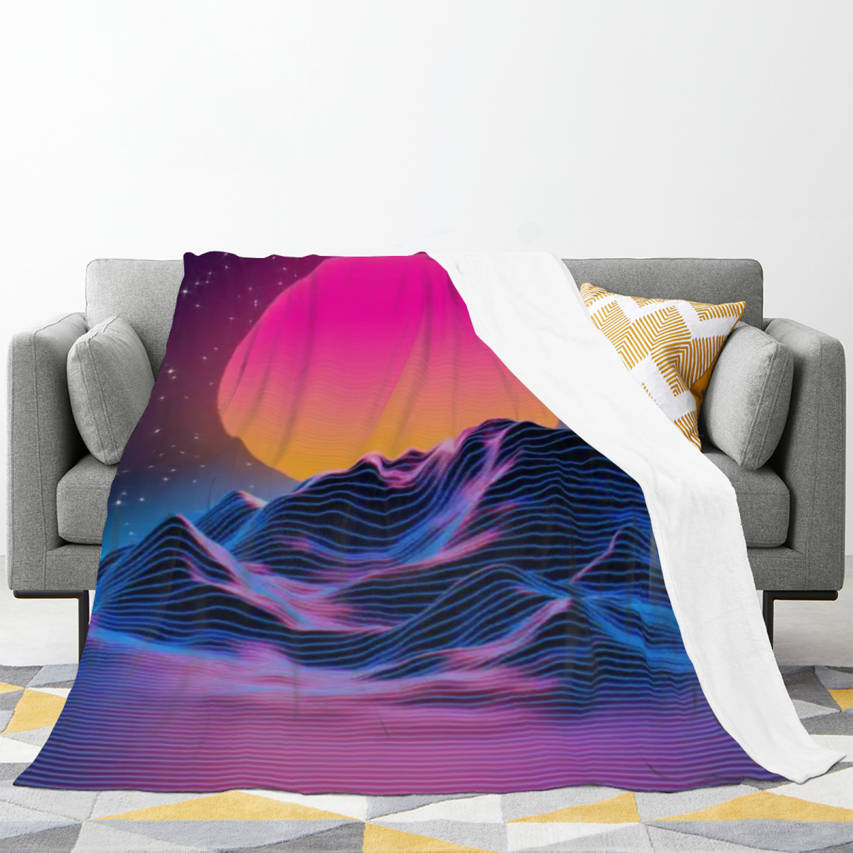 Misty & Vista Playful Graphic All-Season Flannel Blanket
