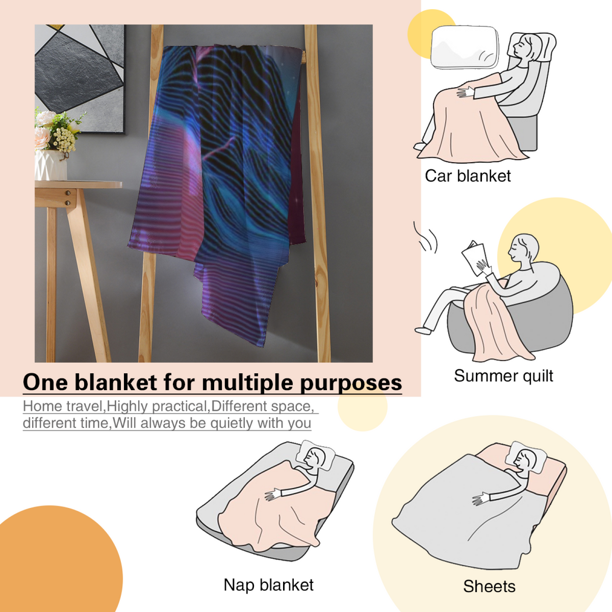 Misty & Vista Playful Graphic All-Season Flannel Blanket