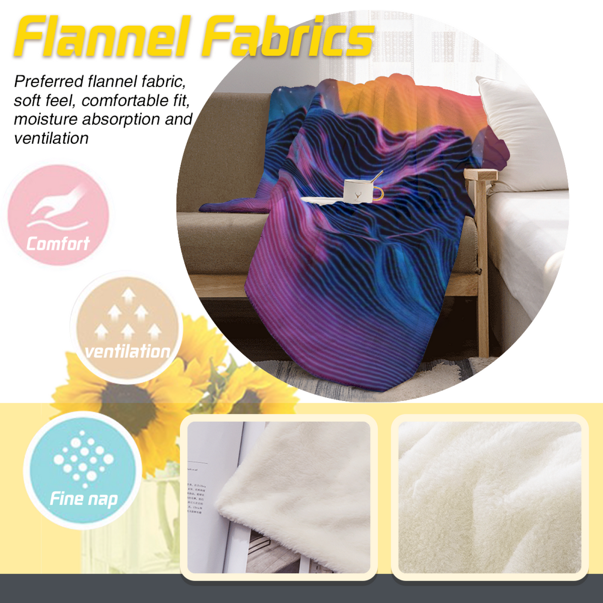 Misty & Vista Playful Graphic All-Season Flannel Blanket