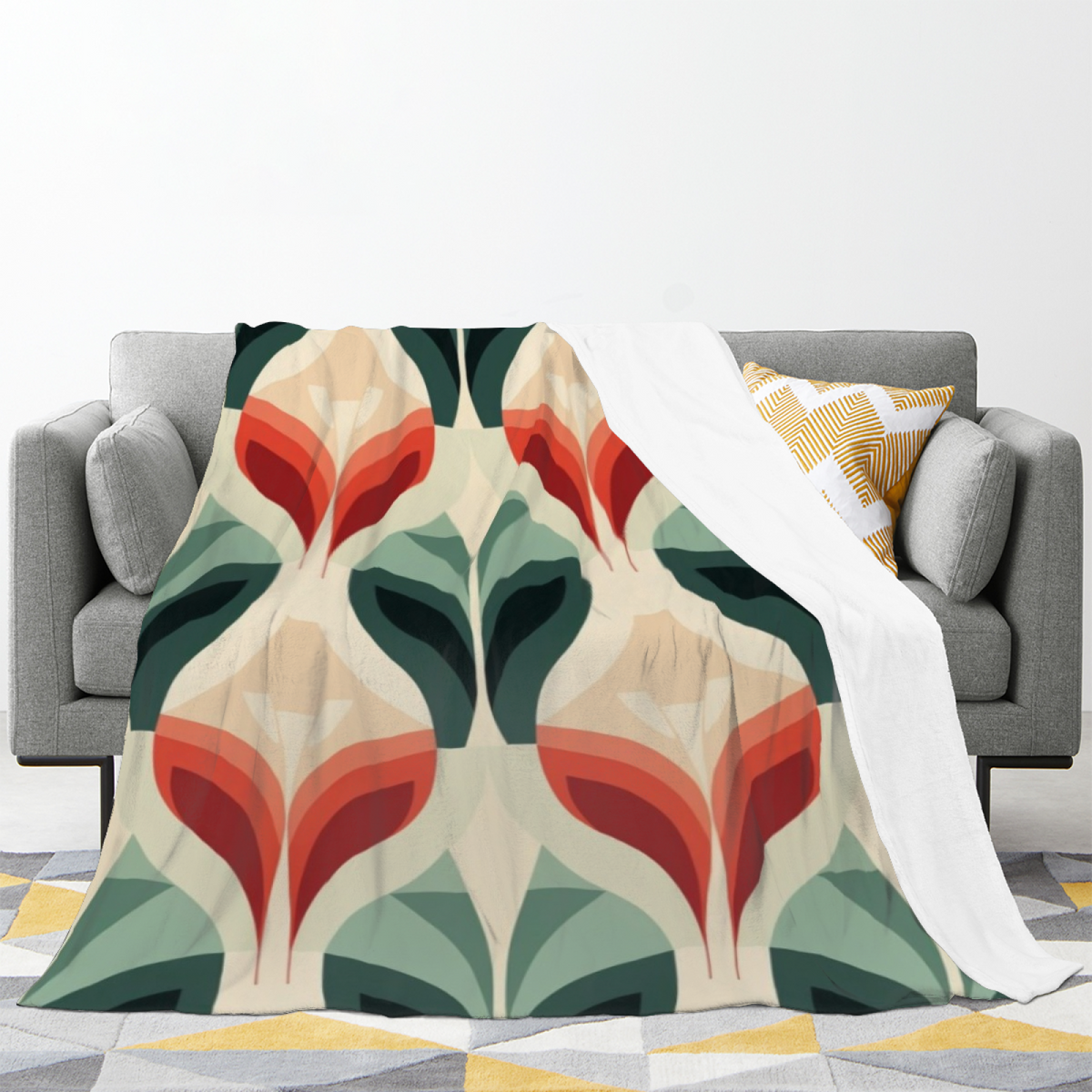 Pastel Multicolor Whimsical Decor All-Season Flannel Blanket ¨C Twilight Orchard Edition
