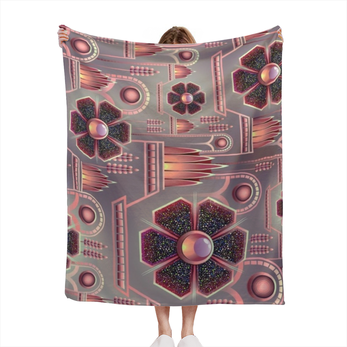 Soft Neutral Cinnamon Fable Soft Flannel Blanket ¨C Contemporary Pattern