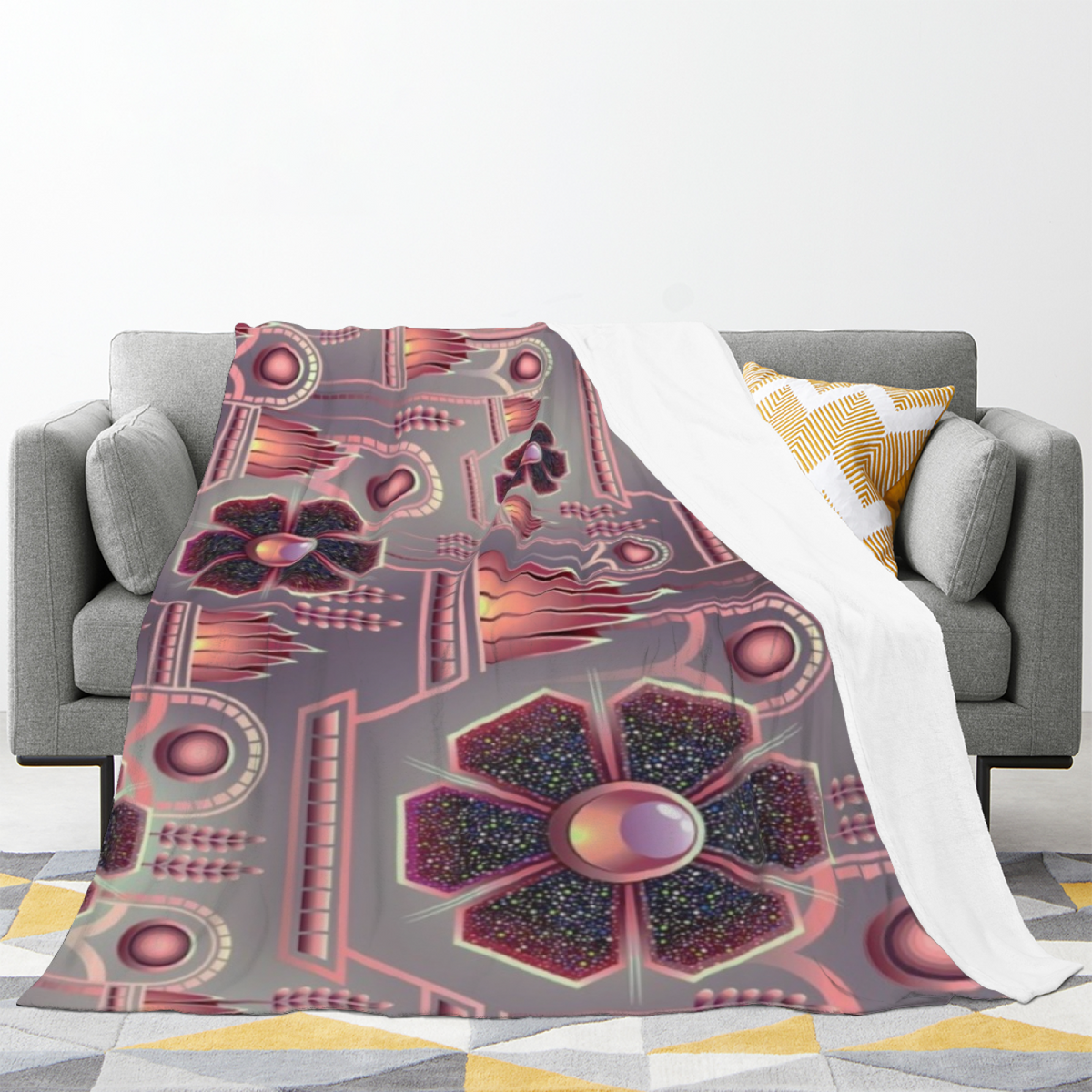 Soft Neutral Cinnamon Fable Soft Flannel Blanket ¨C Contemporary Pattern