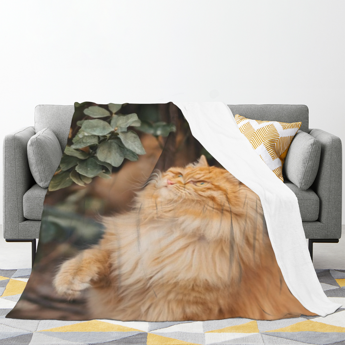 Aurora Horizon Expressive Print Flannel Sofa Throw in Dusty Lilac
