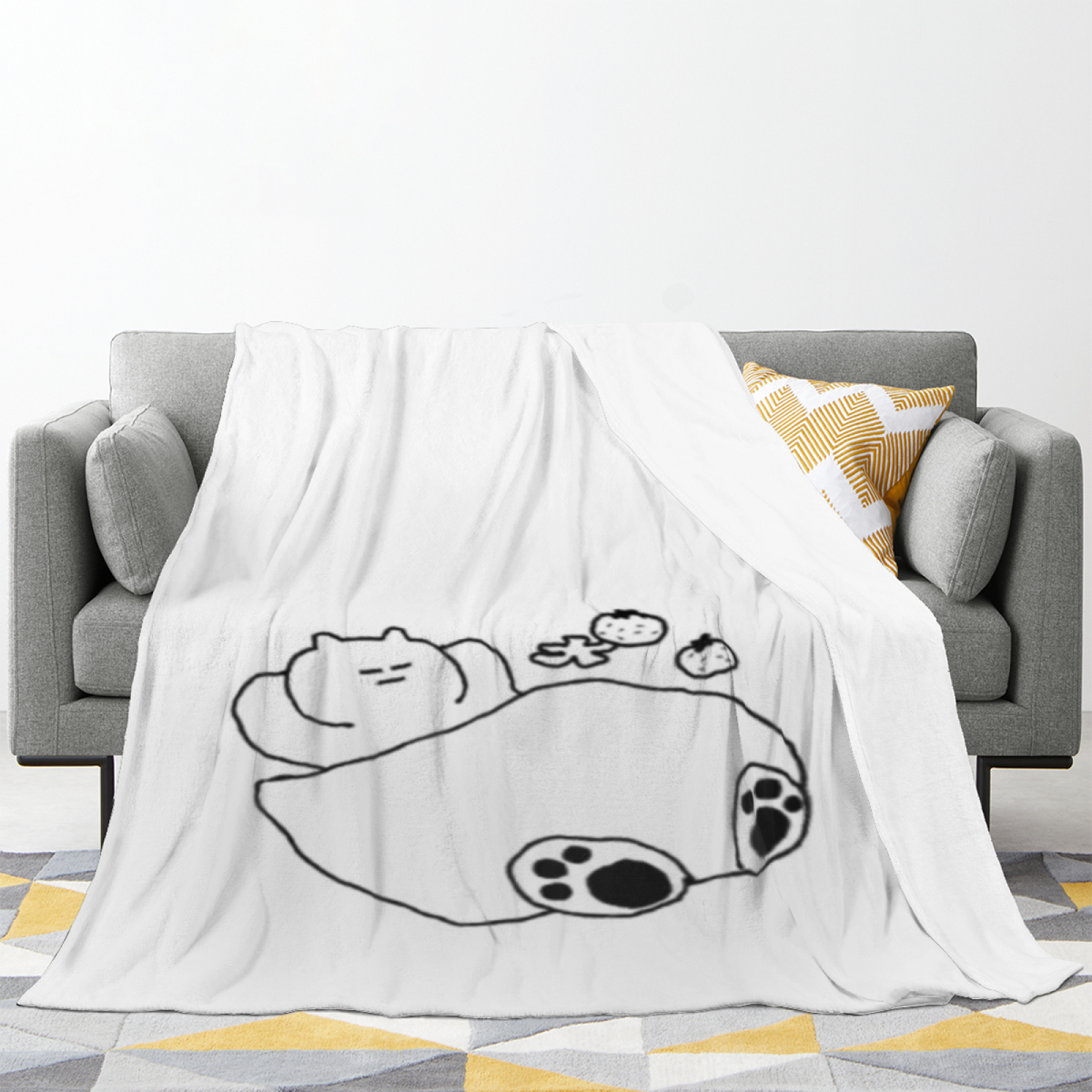 Misty & Fern Playful Graphic Plush Flannel Throw