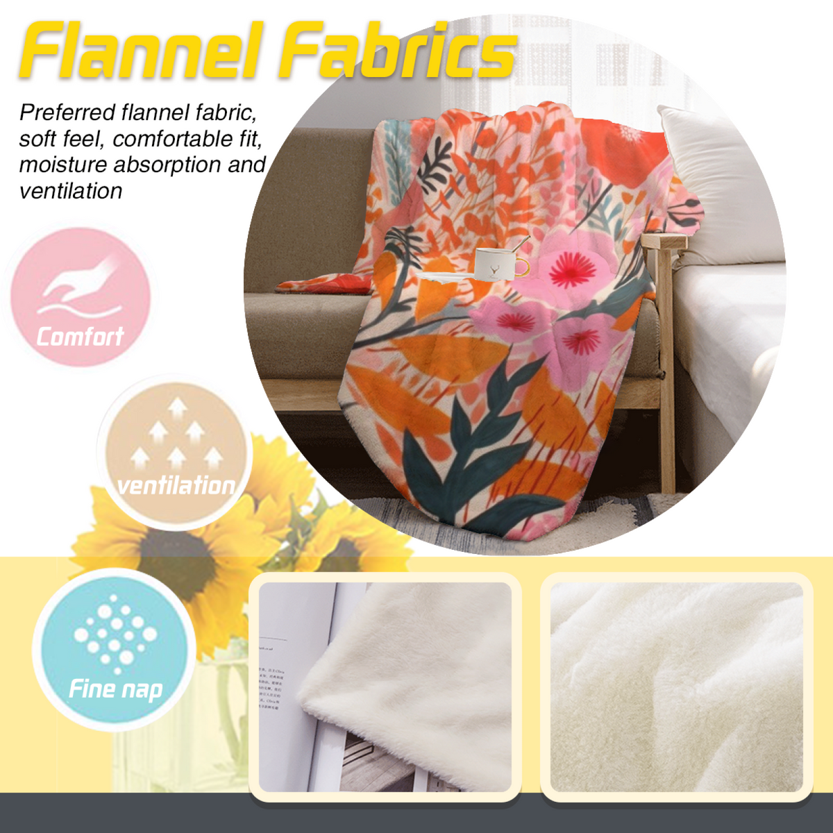 Rustic Atlas Inspired Flannel Sofa Throw ¨C Blush Pink Palette