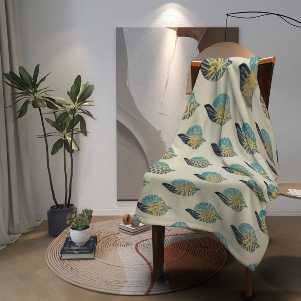 Seaside Whisper Muted Sage Art Decorative Flannel Blanket