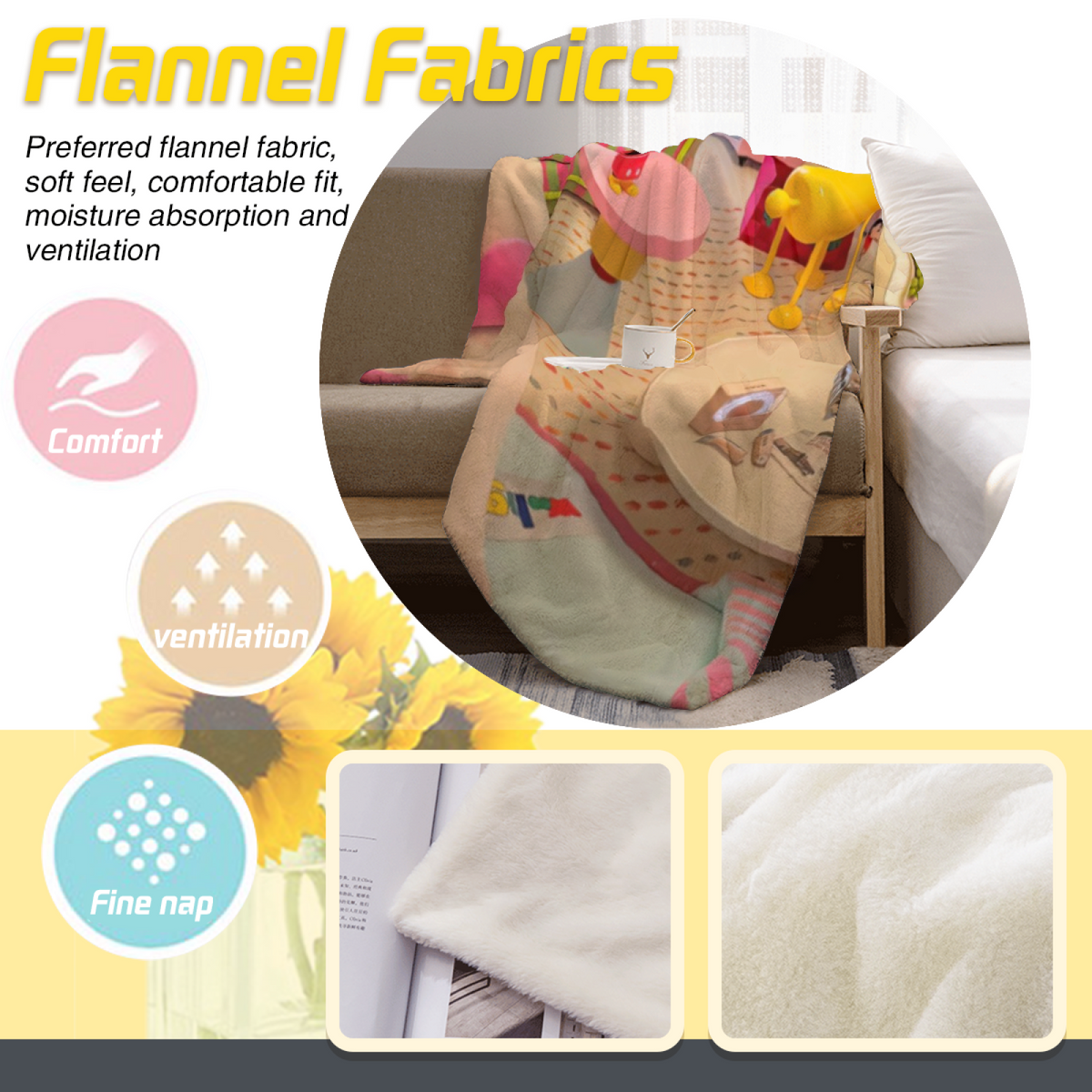 Cool Puppy Graphic All-Season Flannel Blanket
