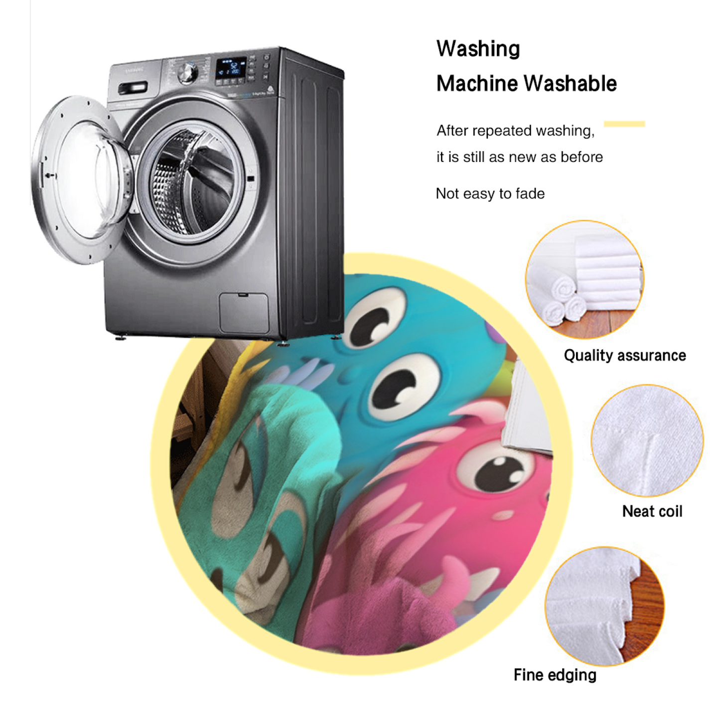 Cute Colorful Monster Flannel Throw Blanket ¨C Playful Cartoon Character Pattern