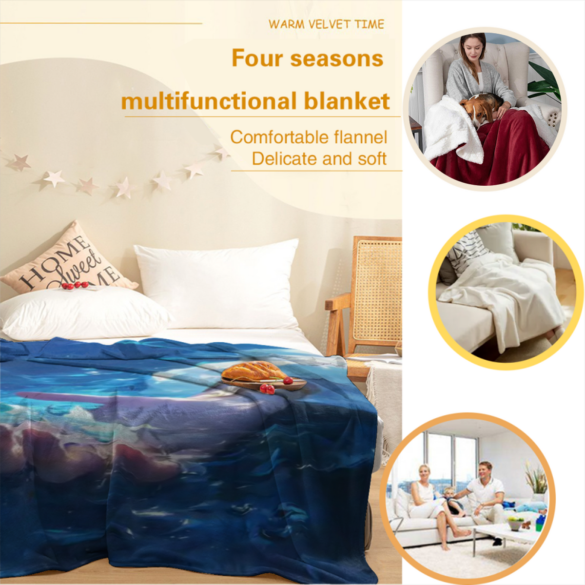 Breezy Daydream Inspired Flannel Sofa Throw ¨C Earthy Neutral Palette
