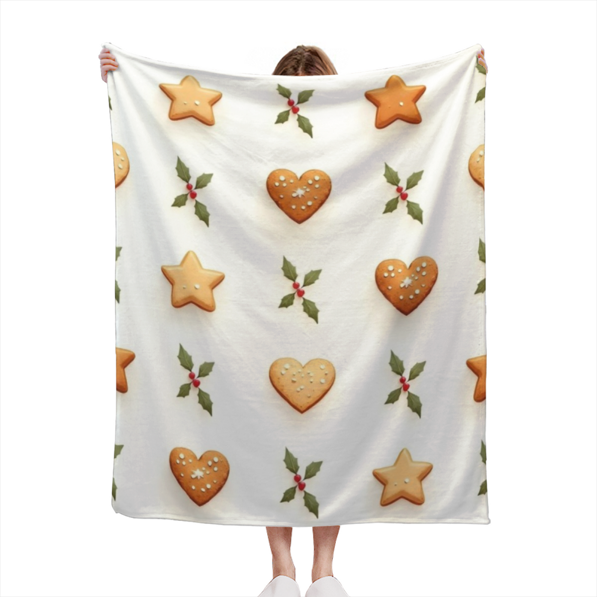 Watercolor Valley Creamy Ivory Art Decorative Flannel Blanket