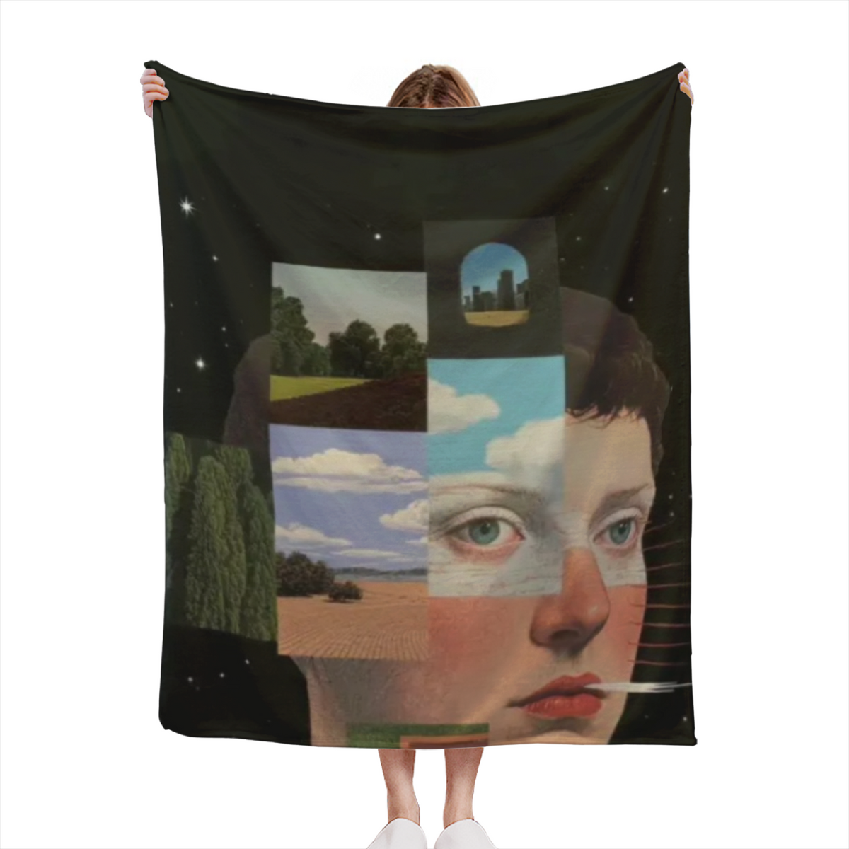 Earthy Neutral Watercolor Tapestry Soft Flannel Blanket ¨C Contemporary Pattern