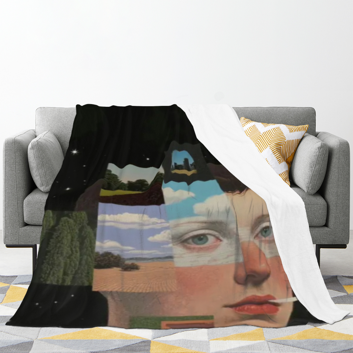 Earthy Neutral Watercolor Tapestry Soft Flannel Blanket ¨C Contemporary Pattern