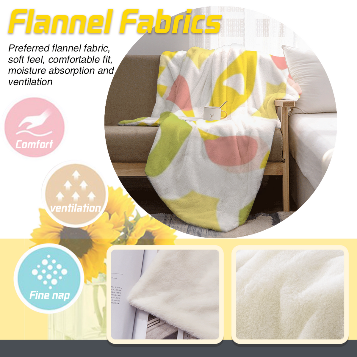 Enchanted Spectrum Muted Sage Art Decorative Flannel Blanket