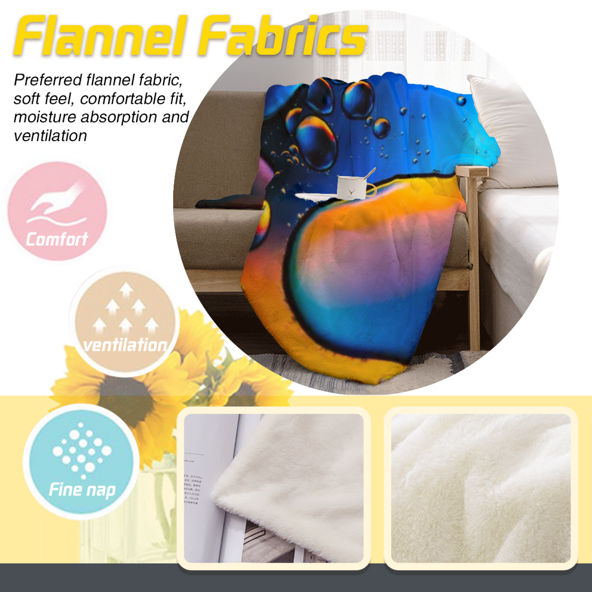 Enchanted Orchard Inspired Cozy Flannel Bed Blanket ¨C Earthy Neutral Palette