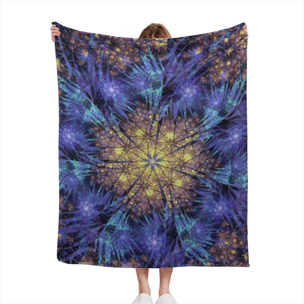 Pastel Flower World Plush Flannel Throw