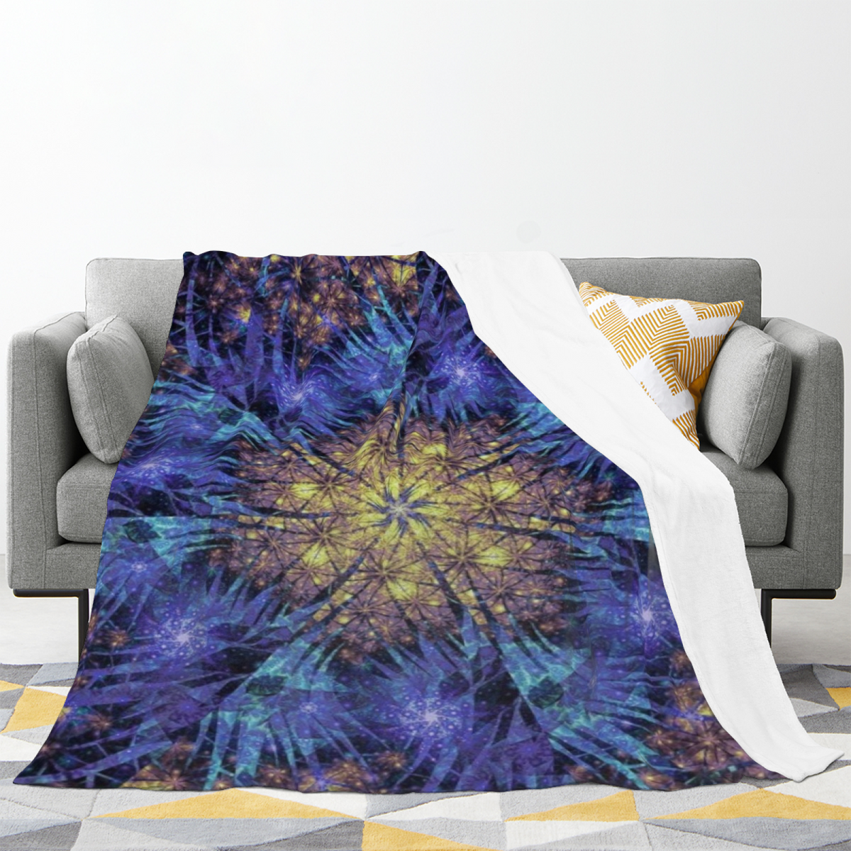 Pastel Flower World Plush Flannel Throw