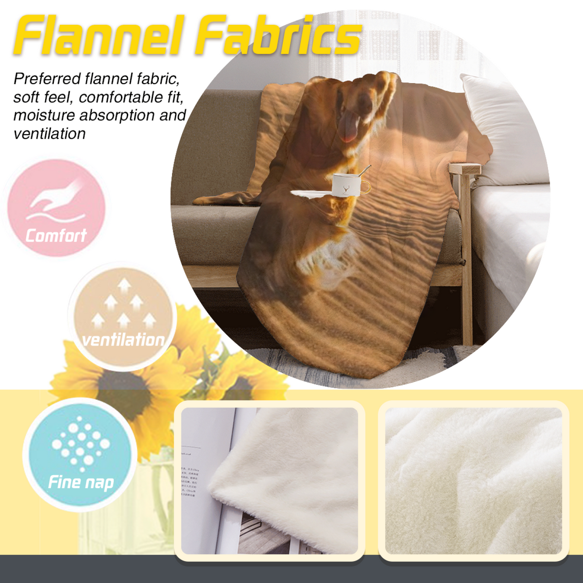 Lagoon Sketch Artistic Pattern Cozy Flannel Bed Blanket