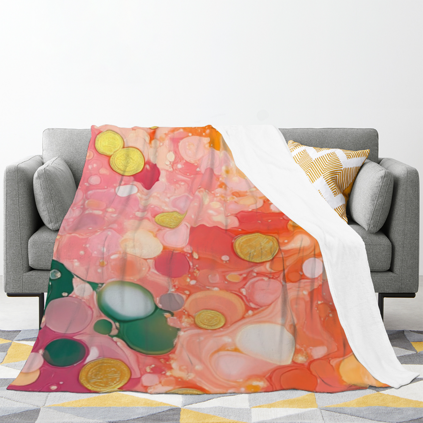Modern Colorful Throw Blanket ¨C Abstract Printed Decorative Cozy Blanket