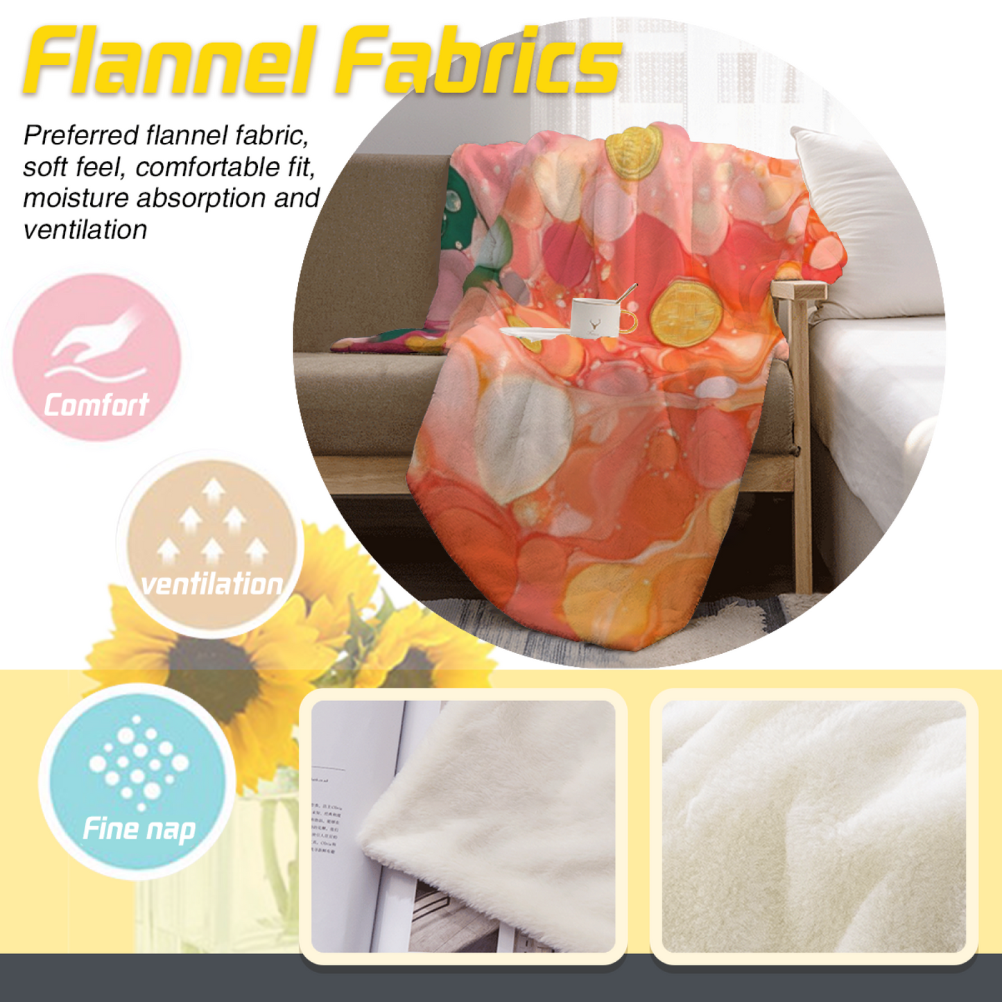 Modern Colorful Throw Blanket ¨C Abstract Printed Decorative Cozy Blanket