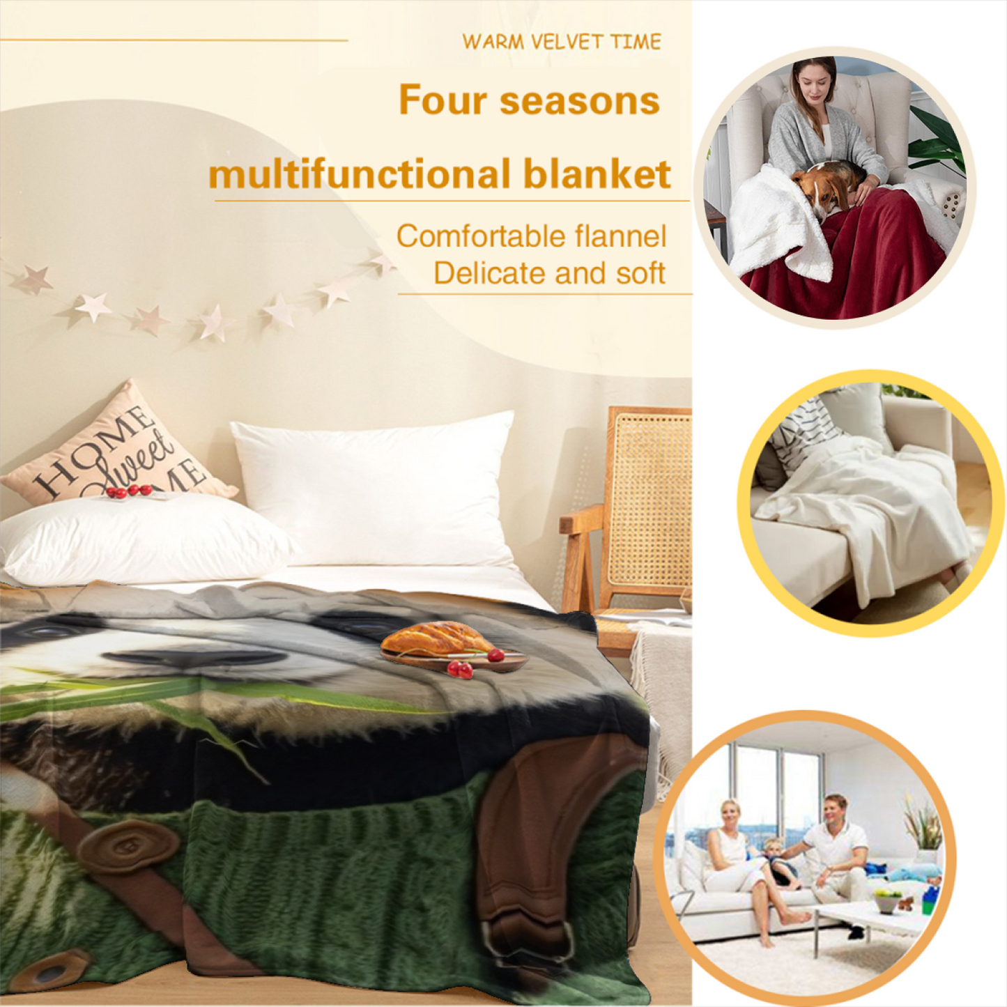 Colorful Contemporary Throw Blanket ¨C Graphic Printed Cozy Decorative Blanket
