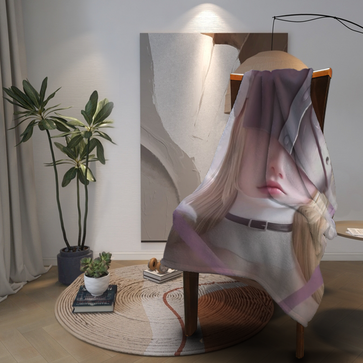 Opaline Sonnet Soft Flannel Blanket in Dusty Lilac