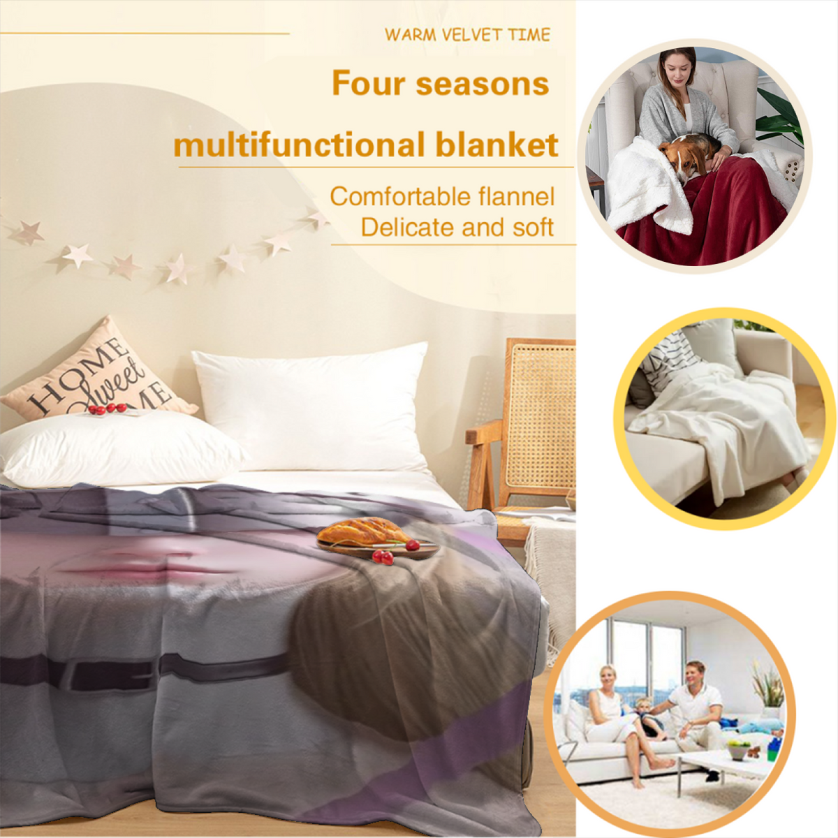Opaline Sonnet Soft Flannel Blanket in Dusty Lilac
