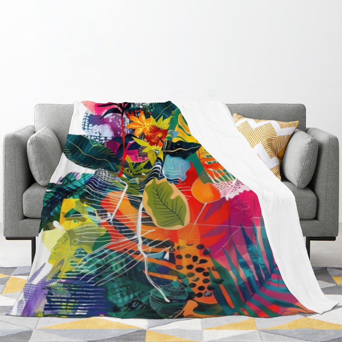 Dawn Meadow Cozy Pattern Lightweight Flannel Throw