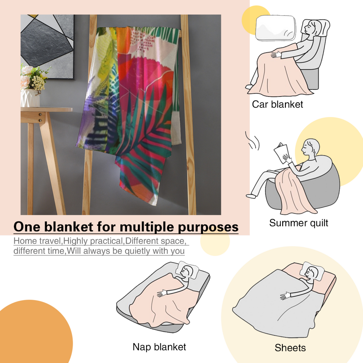 Dawn Meadow Cozy Pattern Lightweight Flannel Throw