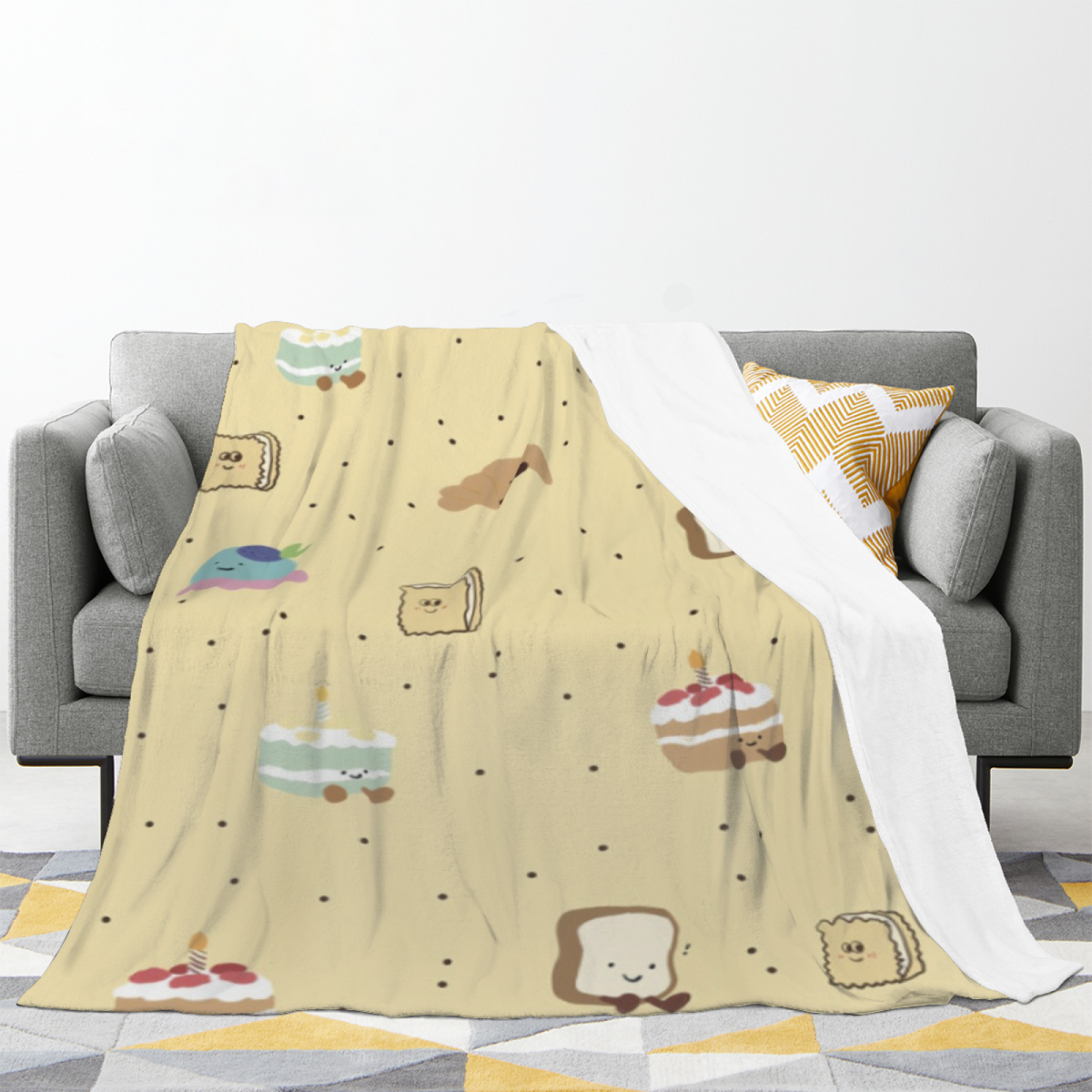Riverstone Valley Pastel Multicolor Modern Art Flannel Throw Blanket