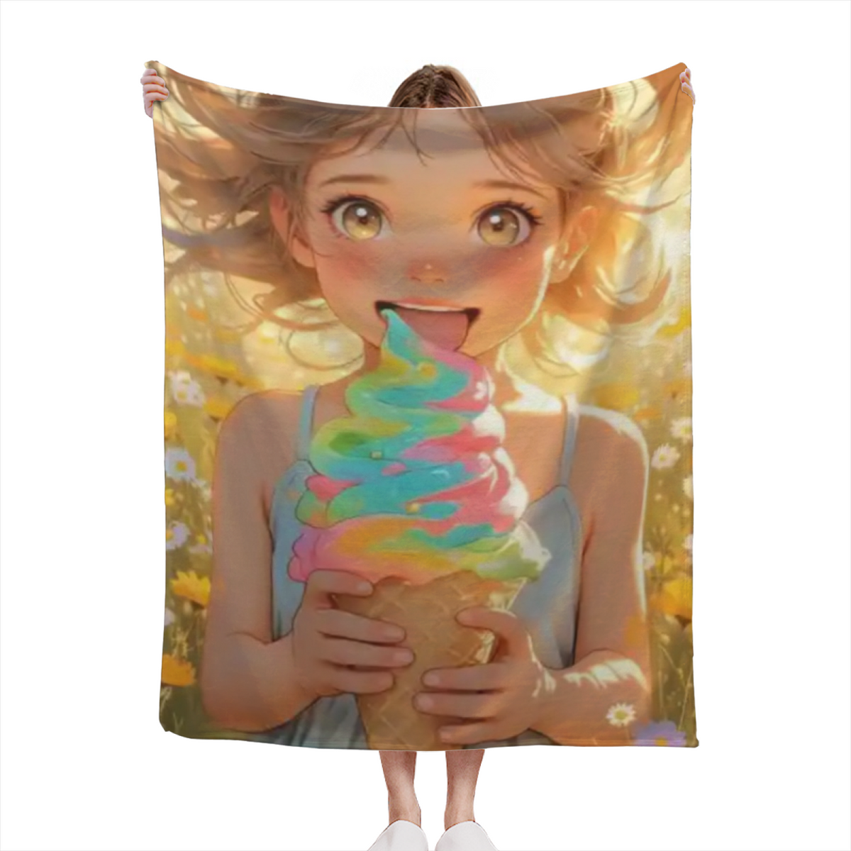 Flannel Throw Blanket with Celestial Daydream Cozy Cottage Artwork